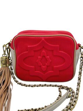 NWT orYANY Taylor Red Cream Leather Crossbody Bag